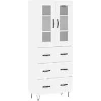 vidaXL Hoge kast 69,5x34x180 cm bewerkt hout wit