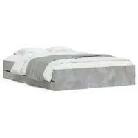 vidaXL Bedframe met lades bewerkt hout betongrijs 140x190 cm