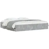 vidaXL Bedframe met lades bewerkt hout betongrijs 160x200 cm