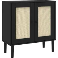 vidaXL Dressoir SENJA 80x35x80 cm rattan look massief grenenhout zwart