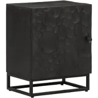 DKD Home Decor Nachtkastje, zwart, 40x30x50 cm, massief mangohout en ijzer