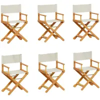 vidaXL Inklapbare stoelen 6 st stof crèmewit