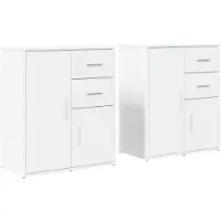 vidaXL Dressoirs 2 st 60x31x70 cm bewerkt hout wit