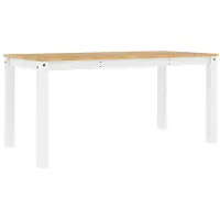vidaXL Eettafel PANAMA 160x80x75 cm massief grenenhout wit