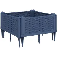 vidaXL Plantenbak met pinnen 42,5x42,5x28,5 cm polypropeen blauwgrijs