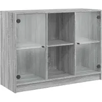 vidaXL Dressoir 102x37x75,5 cm bewerkt hout grijs sonoma eikenkleurig