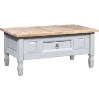 vidaXL Salontafel 100x55x44 cm Mexicaans grenenhout Corona-stijl grijs