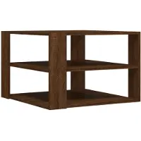 vidaXL Salontafel 58x58x40 cm bewerkt hout bruin eikenkleurig