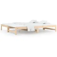 vidaXL Slaapbank uitschuifbaar 2x(90x200) cm massief grenenhout