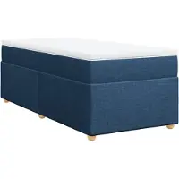 vidaXL Boxspring met matras stof blauw 90x200 cm