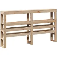 vidaXL Hoofdbord met schappen 140 cm massief grenenhout