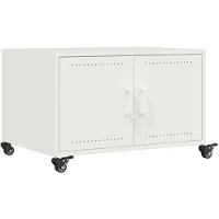 vidaXL Salontafel 68x50x43,5 cm staal wit