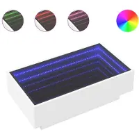 vidaXL Salontafel met LED 90x50x30 cm bewerkt hout wit