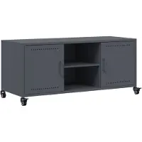vidaXL Tv-meubel 100,5x39x43,5 cm staal antracietkleurig