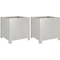 vidaXL Plantenbakken 2 st 40x40x40 cm roestvrij staal