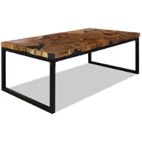 vidaXL Salontafel 110x60x40 cm teakhout en hars