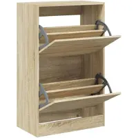 vidaXL Schoenenkast 60x34x96,5 cm bewerkt hout sonoma eikenkleurig