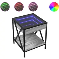 vidaXL Salontafel met Infinity LED 40x40x49 cm grijs sonoma eikenkleur
