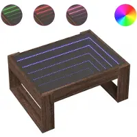 vidaXL Salontafel met Infinity LED 70x53x30 cm bruin eikenkleurig