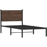vidaXL Bedframe zonder matras metaal bruin eikenkleurig 80x200 cm