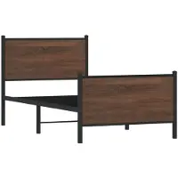 vidaXL Bedframe zonder matras metaal bruin eikenkleurig 90x190 cm