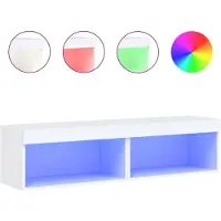 DKD Home Decor Tv-meubels met LED-verlichting 2 st 60x30x30 cm wit