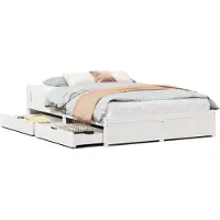 vidaXL Bedframe zonder matras massief grenenhout wit 150x200 cm
