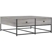 vidaXL Salontafel 100x99x40 cm bewerkt hout grijs sonoma