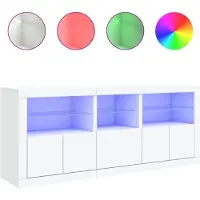 vidaXL Dressoir met LED-verlichting 162x37x67 cm wit