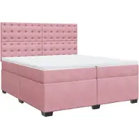 vidaXL Boxspring met matras fluweel roze 200x200 cm