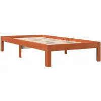 vidaXL Bedframe zonder matras massief grenenhout wasbruin 100x200 cm