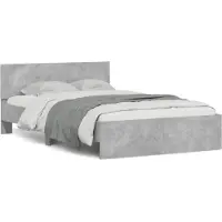vidaXL Bedframe met hoofdeinde betongrijs 120x200 cm