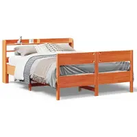 vidaXL Bedframe zonder matras massief grenenhout wasbruin 150x200 cm