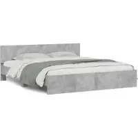 vidaXL Bedframe met hoofdeinde betongrijs 160x200 cm