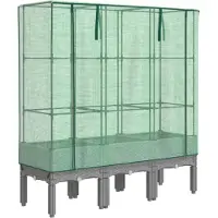 vidaXL Plantenbak verhoogd met kashoes 120x40x140 cm rattanlook