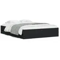 vidaXL Bedframe met lades bewerkt hout zwart 150x200 cm