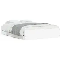 vidaXL Bedframe met lades bewerkt hout wit 120x190 cm