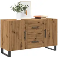 vidaXL Dressoir 100x36x60 cm bewerkt hout artisanaal eikenkleurig