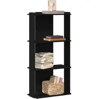 vidaXL Boekenkast 3-laags 60x30x120 cm bewerkt hout zwart