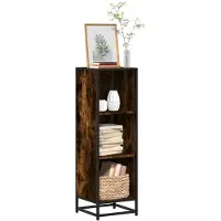 vidaXL Boekenkast 33,5x33x107,5 cm bewerkt hout gerookt eikenkleurig