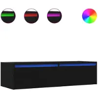 vidaXL Tv-meubel met LED-verlichting 100X35,5x25 cm zwart eikenkleurig