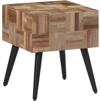 vidaXL Bijzettafel 40x40x45 cm massief gerecycled teakhout