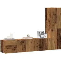 vidaXL Tv-wandkasten 3 st bewerkt hout oud houtkleurig