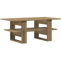 vidaXL Salontafel 102x55x42 cm bewerkt hout artisanaal eikenkleur
