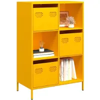 vidaXL Hoge kast, mosterdgeel, 68x39x103,5 cm, staal