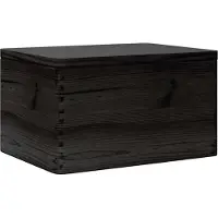 vidaXL Houten kist met deksel 40x30x23 cm massief grenenhout zwart