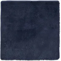 vidaXL Hoogpolig vloerkleed NAVARRA 120x120 cm polyester marineblauw