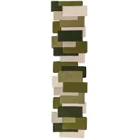 Flair Rugs laagpolig wollen vloerkleed met print 300x66 cm - groen