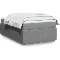 vidaXL Boxspring met matras stof lichtgrijs 120x200 cm