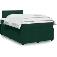 vidaXL Boxspring met matras fluweel donkergroen 120x200 cm